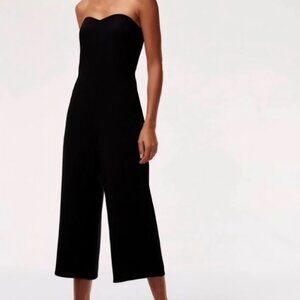 NWT Aritzia BABATON Roshan Black Cropped Leg Jumpsuit 0